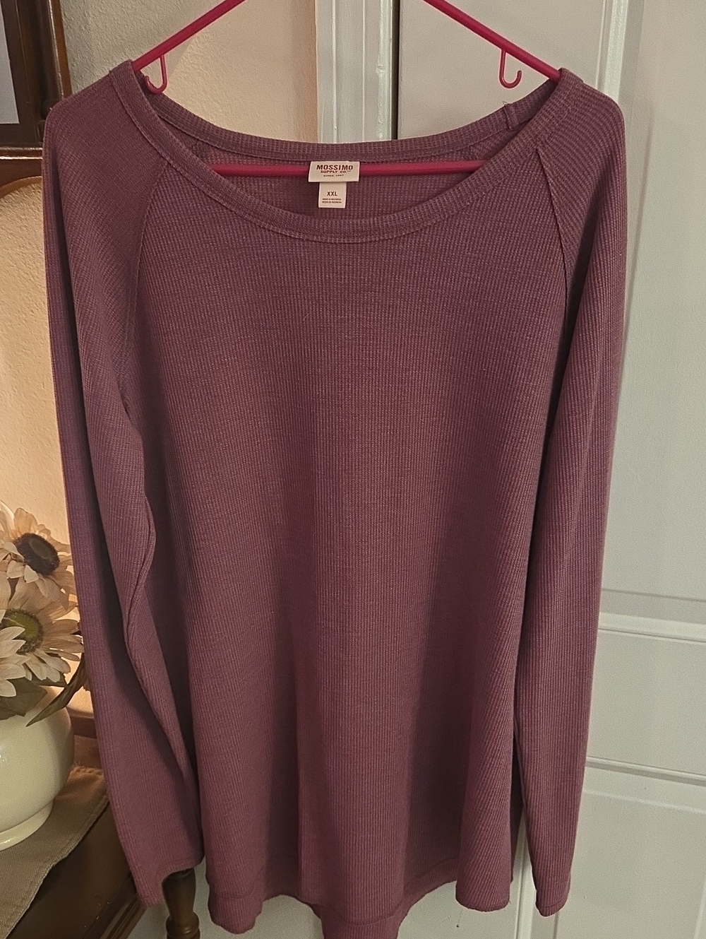 Mossimo Supply Co. Long Sleeve Ribbed Top - Mauve Plum
